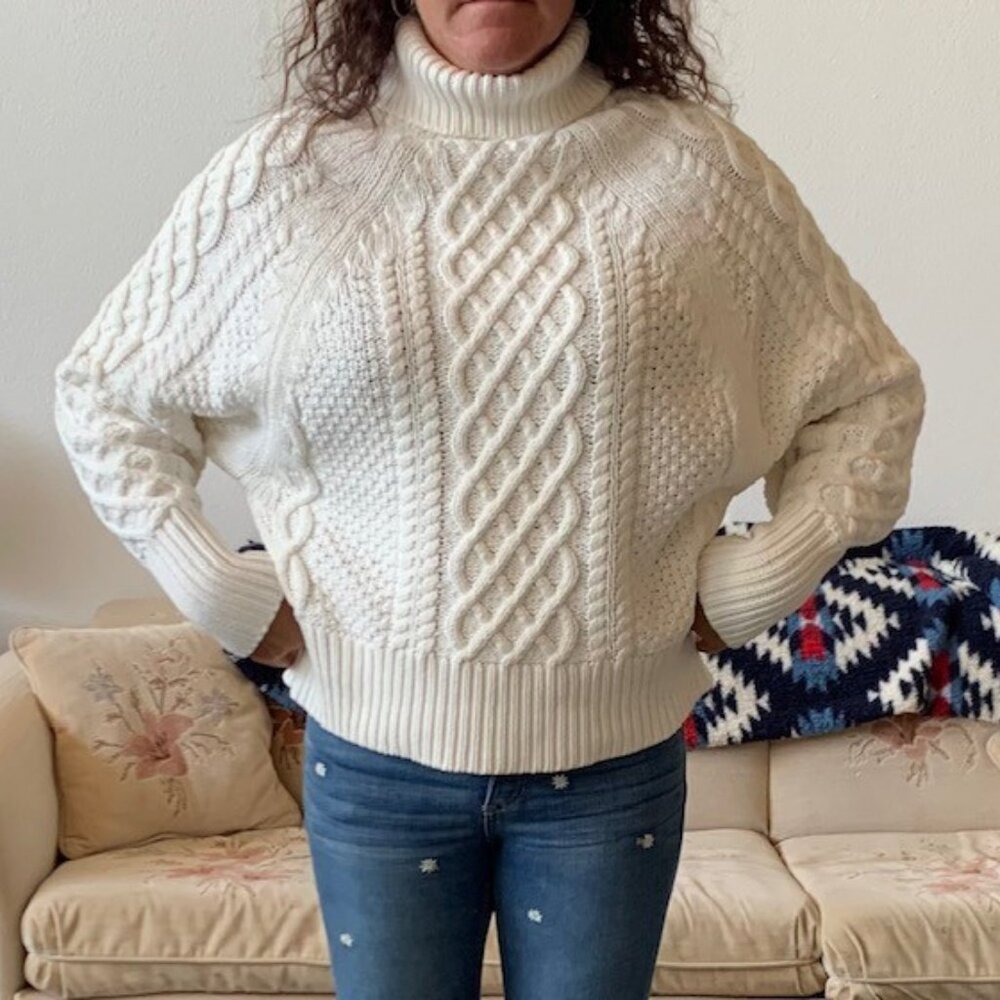 Lovestitch Batwing Cable Knit Sweater